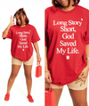 GOD SAVED MY LIFE SHORT SLEEVE TEE (RED/WHITE)