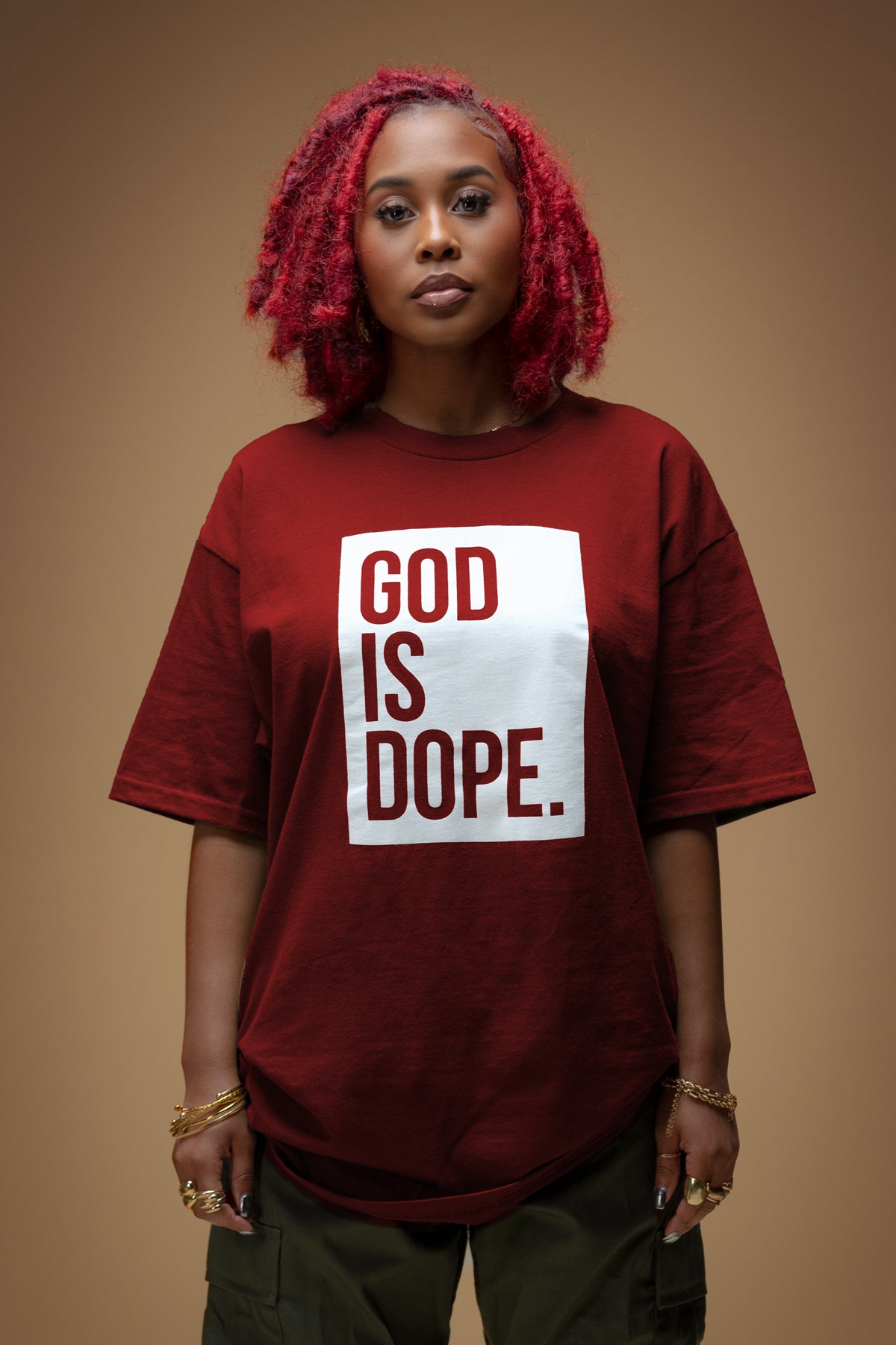 Classic Box Logo Tee (Maroon/White)