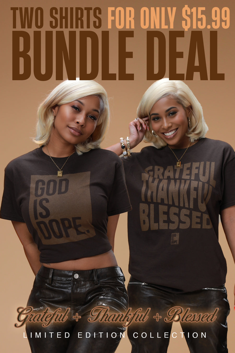 Grateful Thankful Blessed Bundle (Dark Chocolate/Brown)
