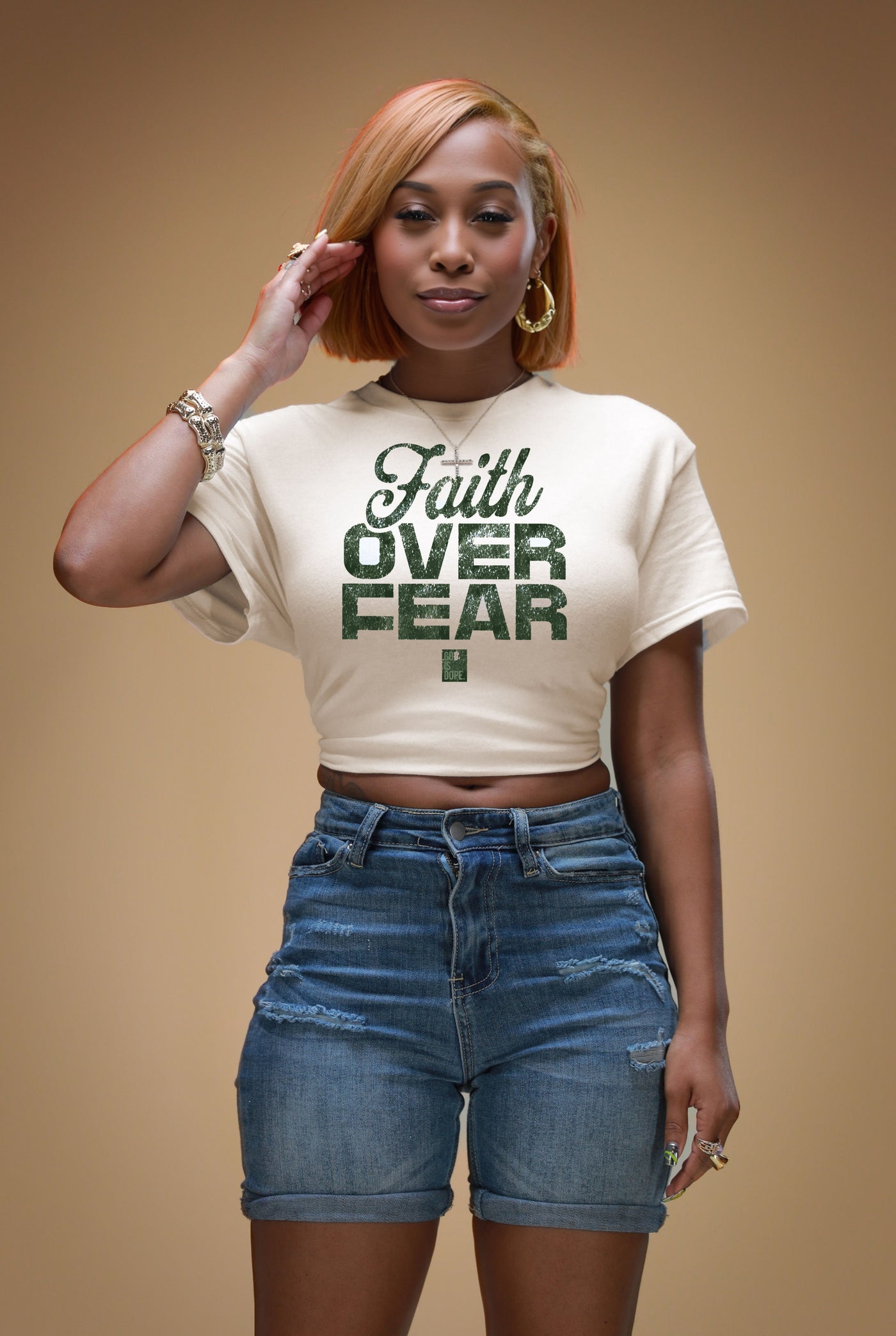Faith Over Fear v2 Tee (Natural/Military)