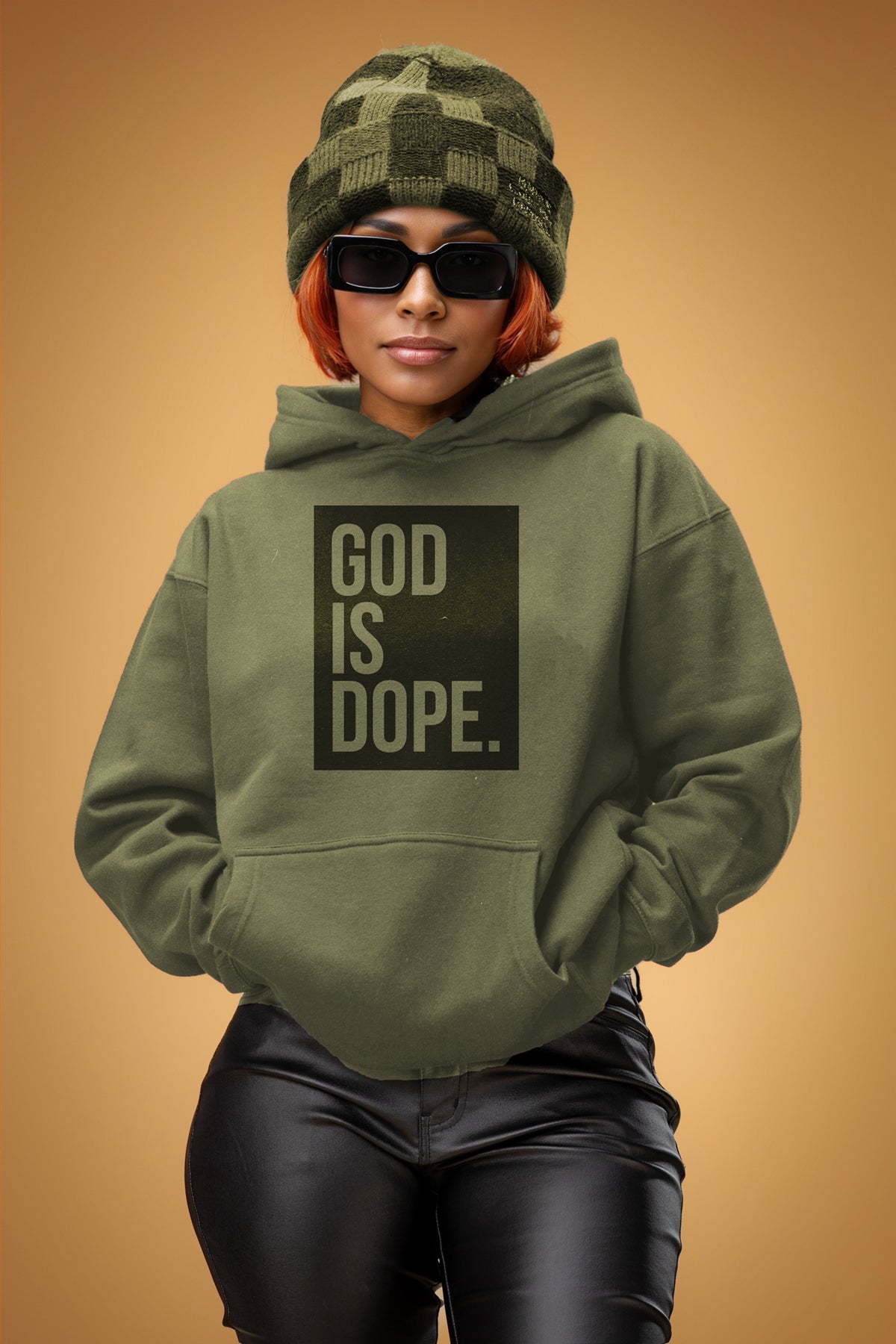 **3 Hoodie Bundle** Monochromatic Lightweight Box Logo (Military/Natural/Wine)