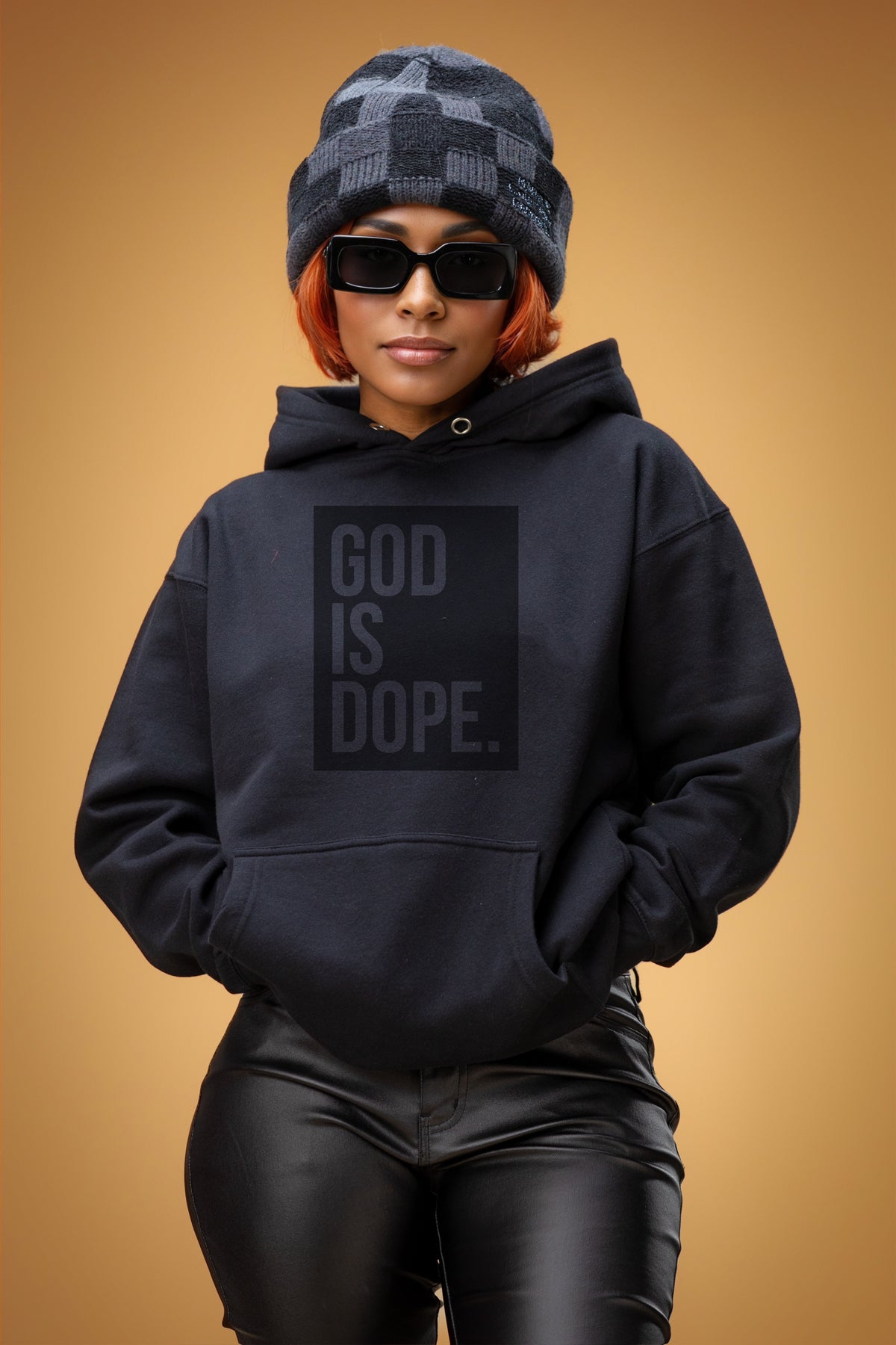 Monochromatic Lightweight Box Logo Hoodie (Black on Black)