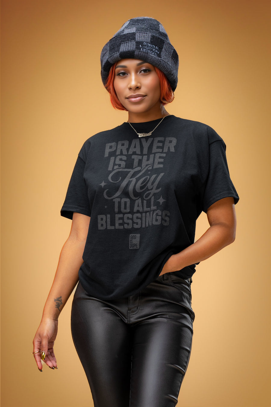 Prayer is the Key Tee (Black/Black)