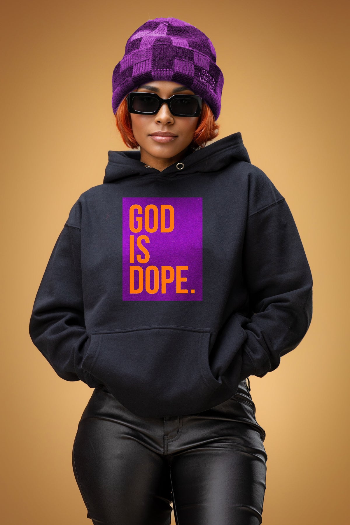 Classic Box Logo Lightweight Hoodie (Black/Purple/Orange)