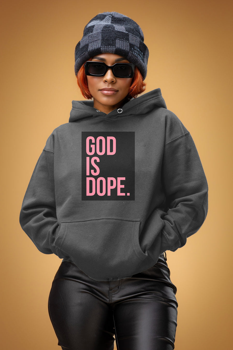 Classic Box Logo Lightweight Hoodie (Charcoal/Black/Pink)