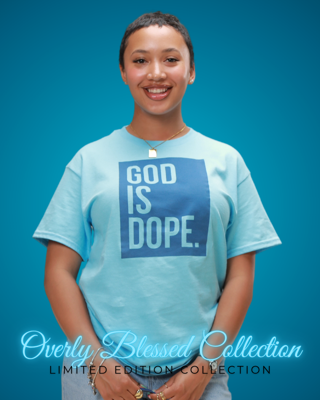 Classic Box Logo Tee ( Carolina Blue Tee/ Denim Blue)