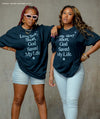 GOD SAVED MY LIFE SHORT SLEEVE TEE (NAVY/CAROLINA BLUE)