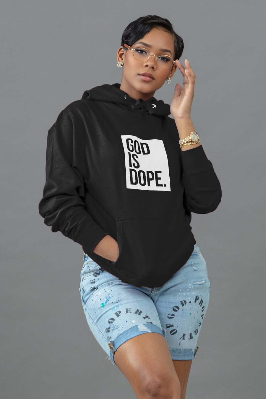 Black Box Logo Hoodie (Black/White)