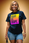 "Heaven's Glow" Box Logo Tee (Black/Sunset Gradient)