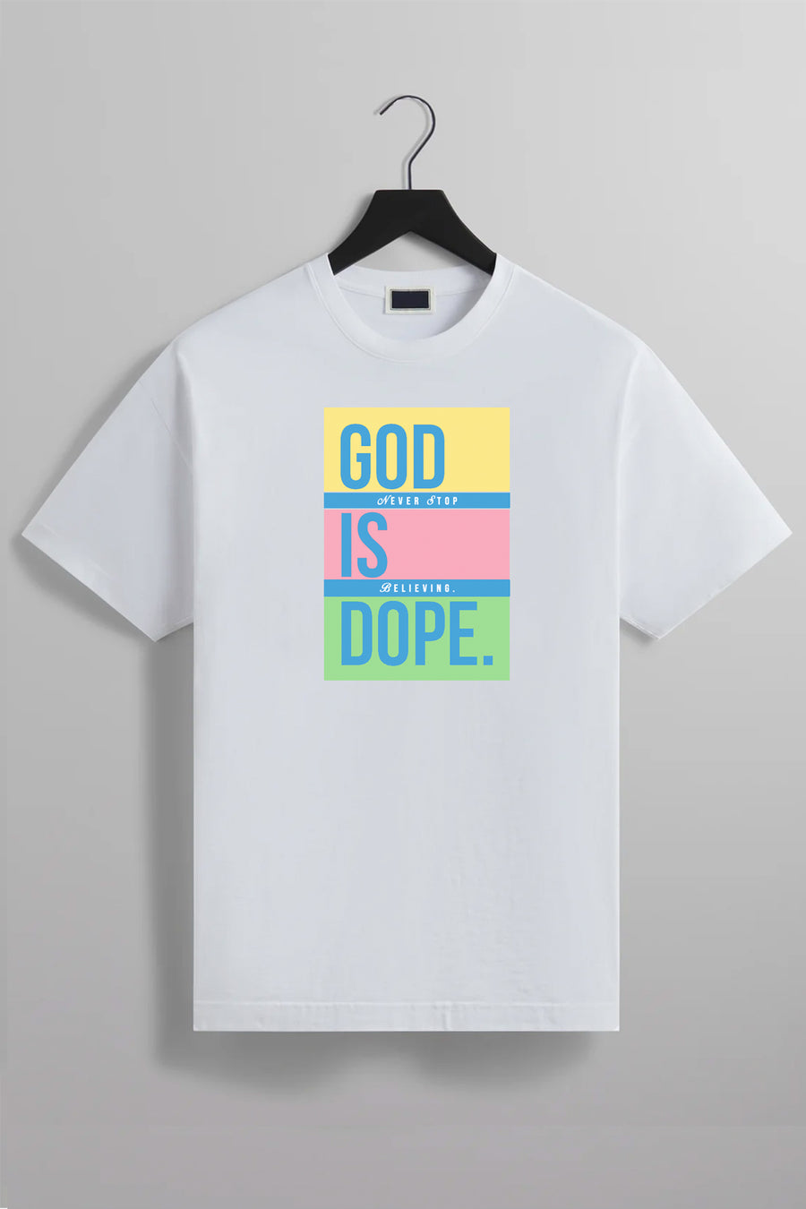 **Good Friday Edition** Never Stop Believing Box Logo Tee ( White/ Pastel)