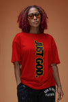 Just God Tee (Red/Black/Gold)