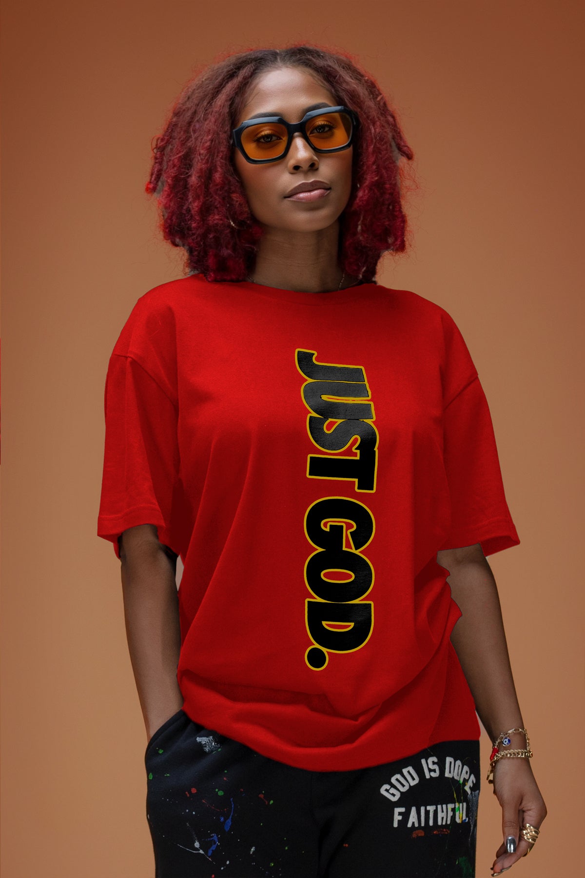 Faithful Lightweight Hoodie Red/Black/Gold