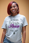 Jesus Brings Peace Tee (Sports Grey/Black/Purple)