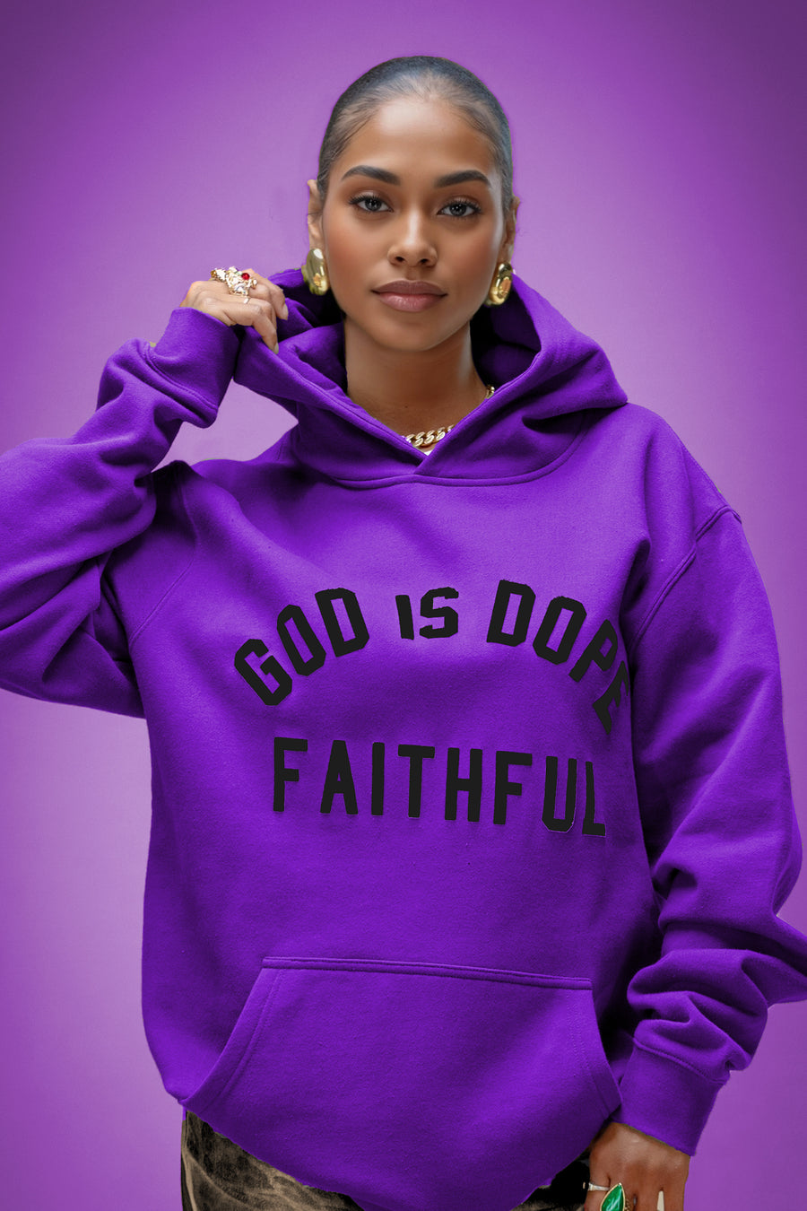 Faithful Lightweight Hoodie Purple/Black