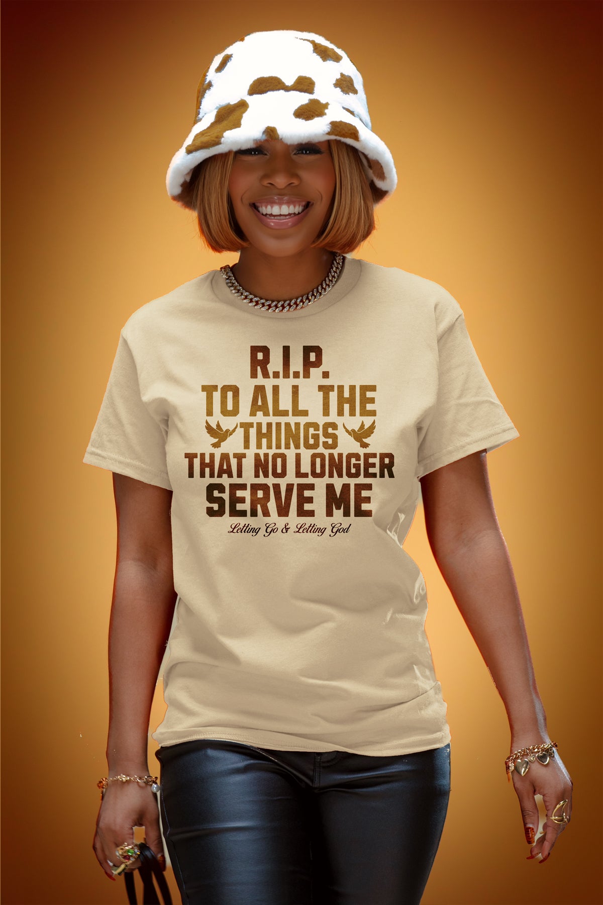 RIP To The Things That No Longer Serve Me Tee (Sand/Brown)