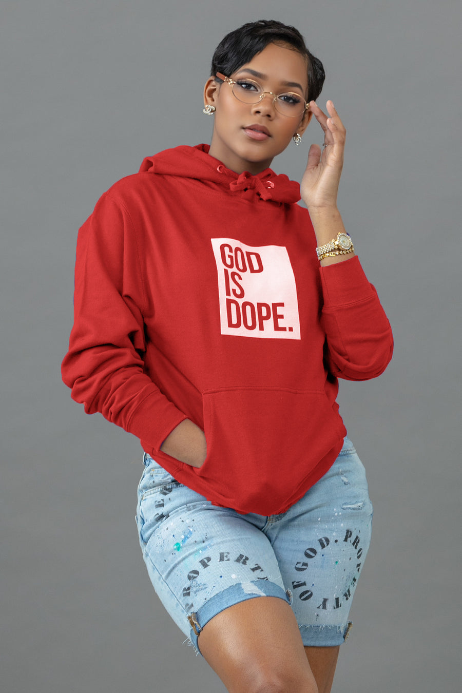 Red Box Logo Hoodie (Red/White)