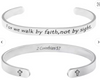 Stainless Steel "Walk By Faith" Cuff Bracelet (1 Per)