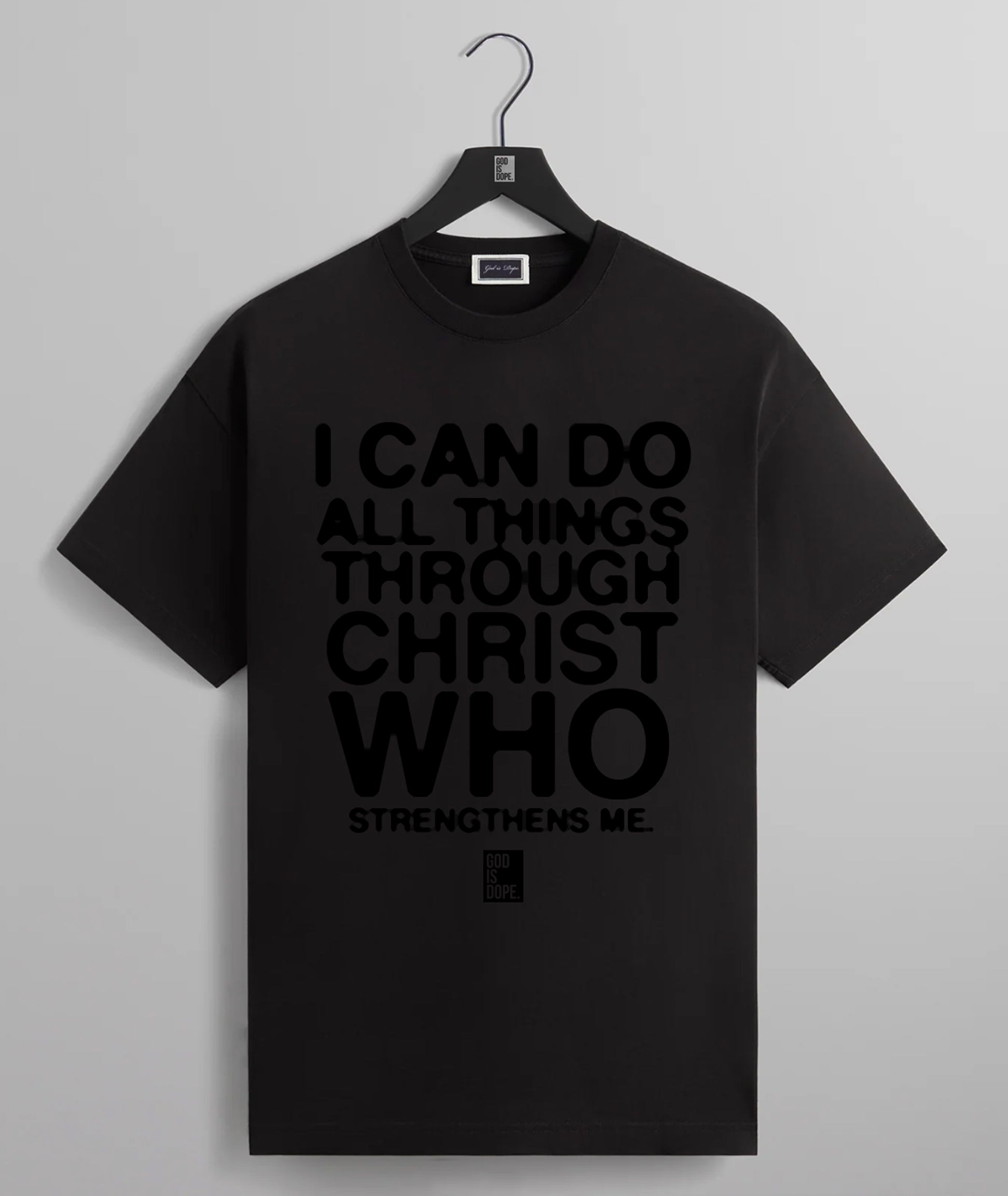 Through Christ Tee ( Black/ Black)