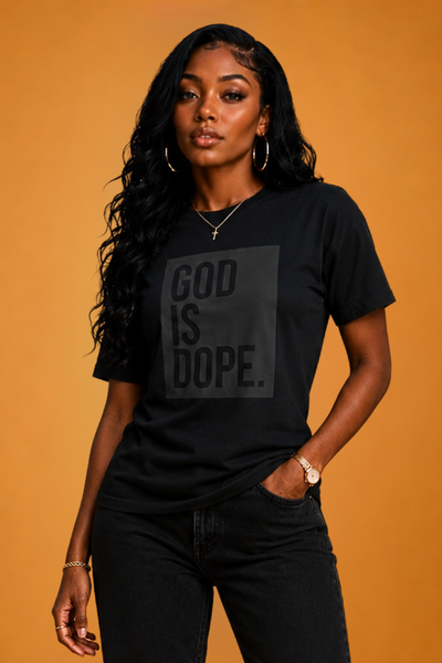 Classic Box Logo Tee (Black/Black) - God Is Dope