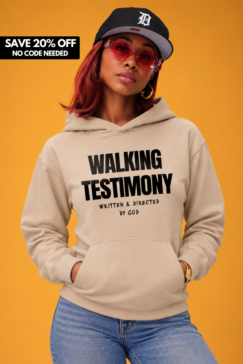 Walking Testimony Hoodie (Sand/ Black)