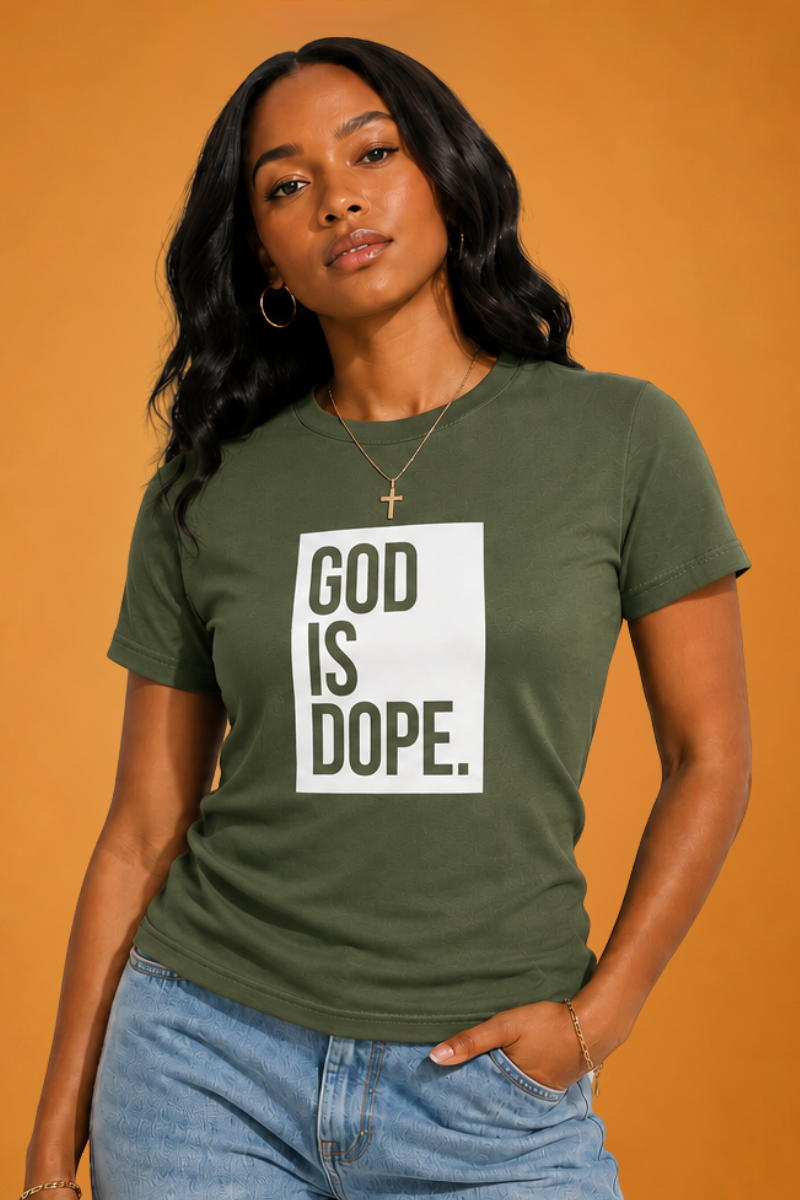 Classic Box Logo Tee (Military/White)