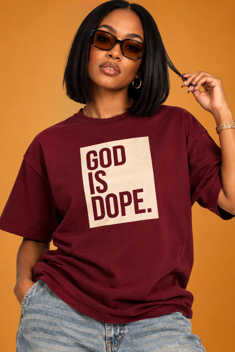 Classic Box Logo Tee ( Maroon/Natural)
