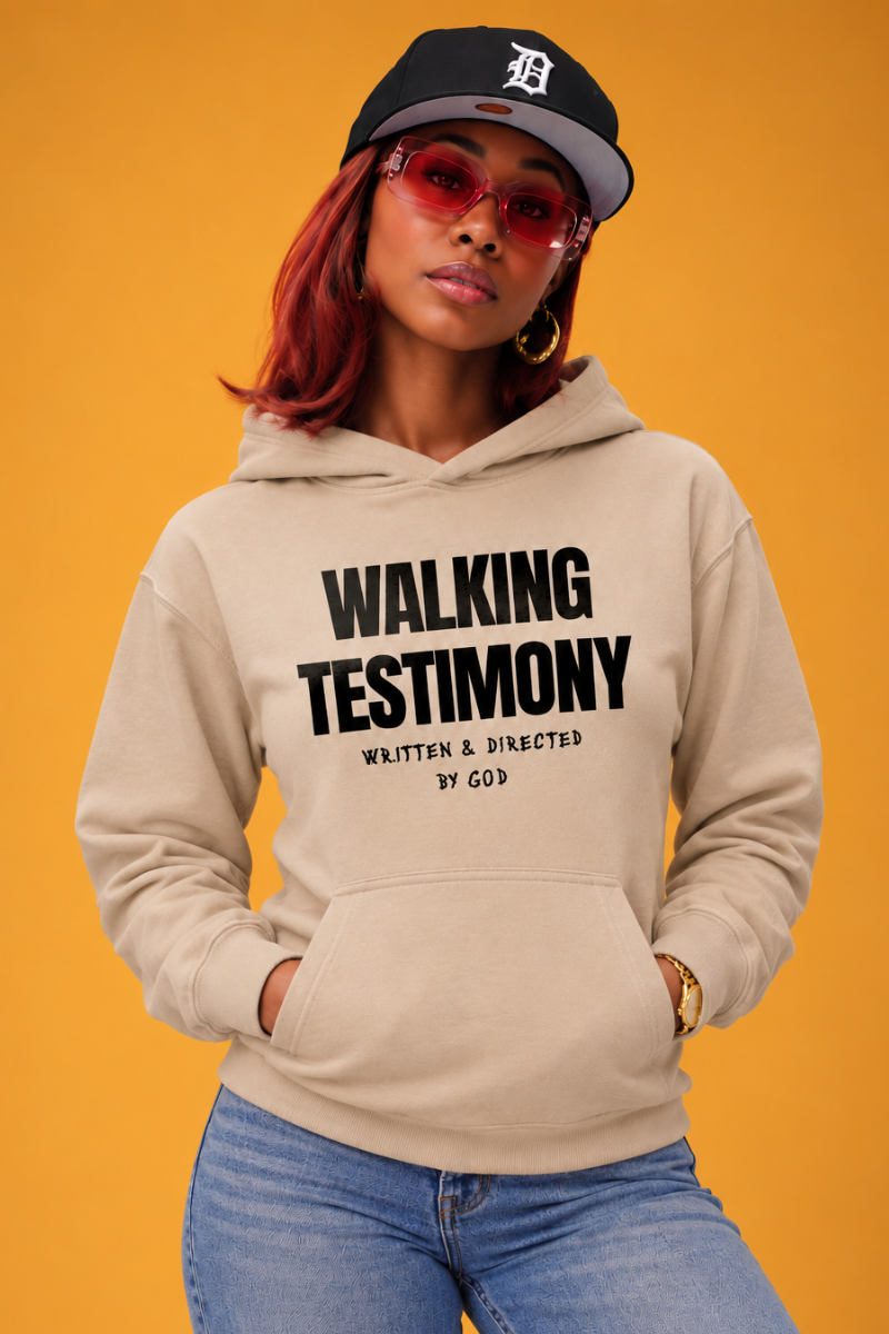 Walking Testimony Hoodie (Sand/ Black)
