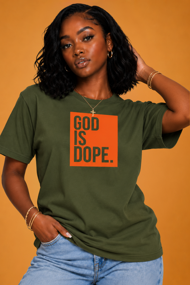 Classic Box Logo Tee ( Military Green/Orange)