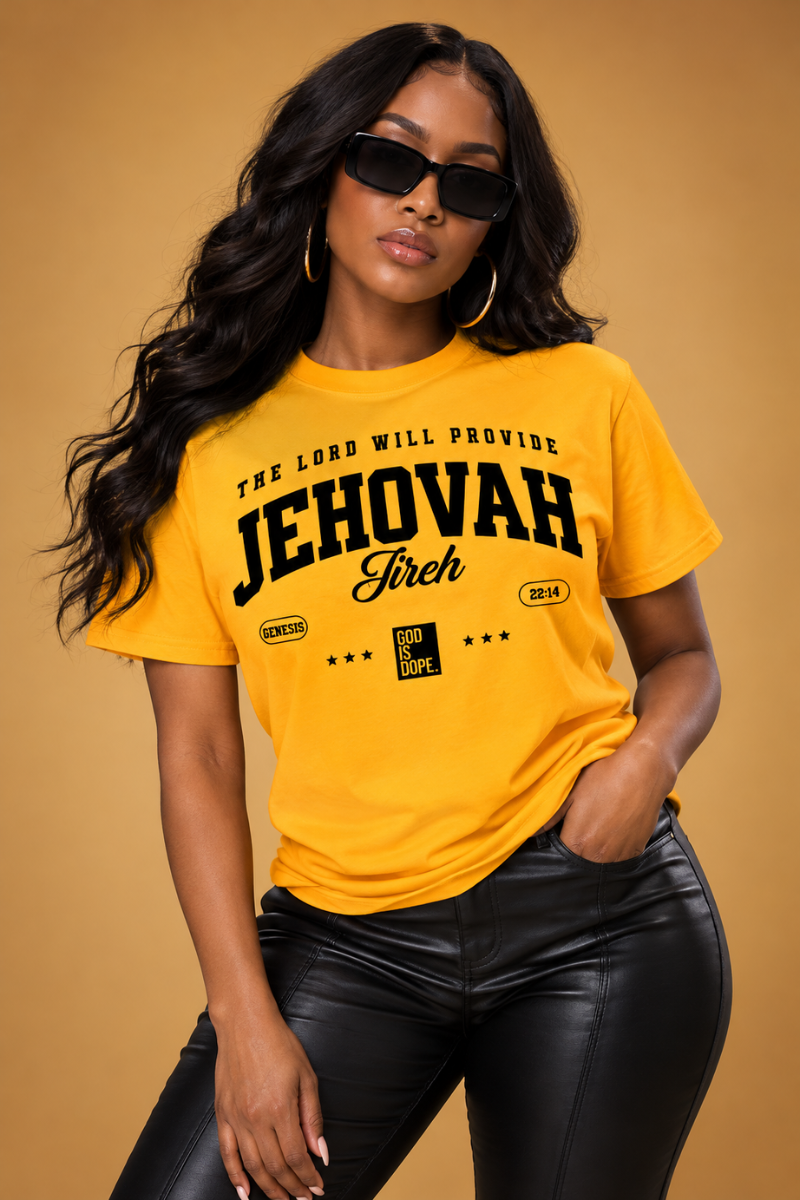 Jehovah Jireh Tee (Old Gold/Black)