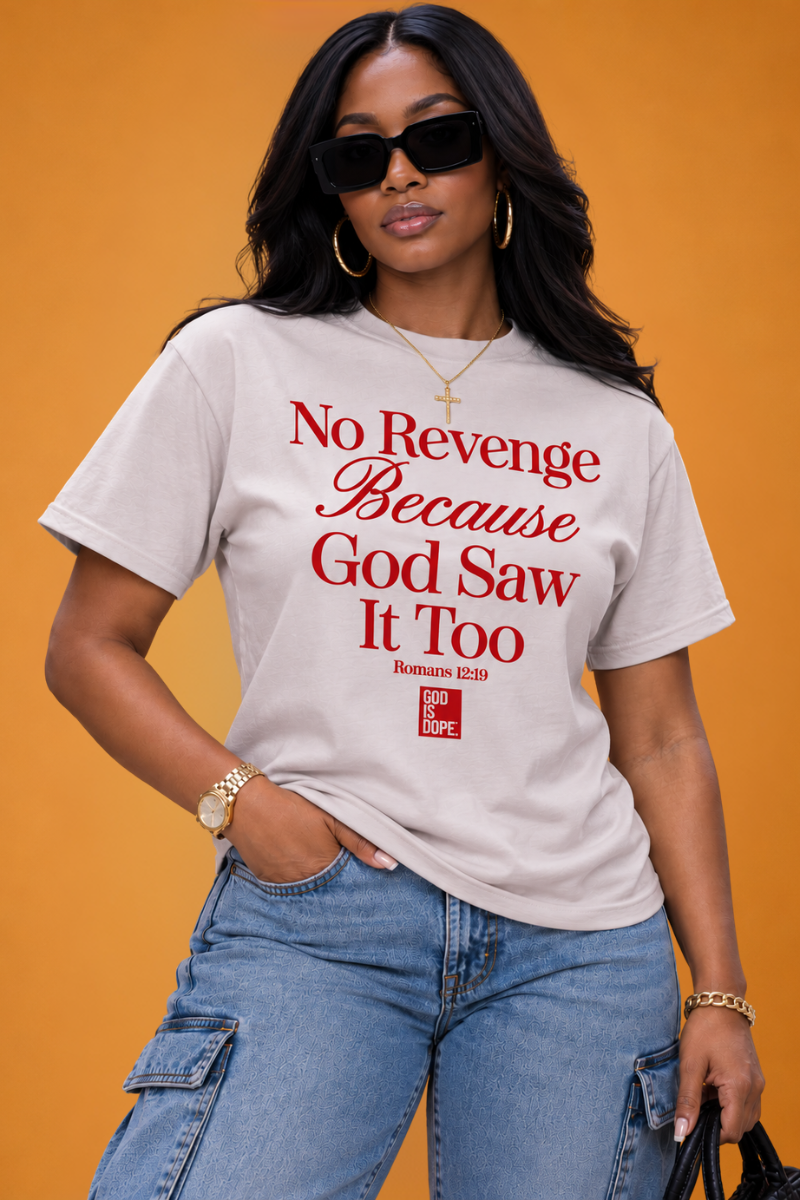 No Revenge Tee (Ice Grey/ Red)