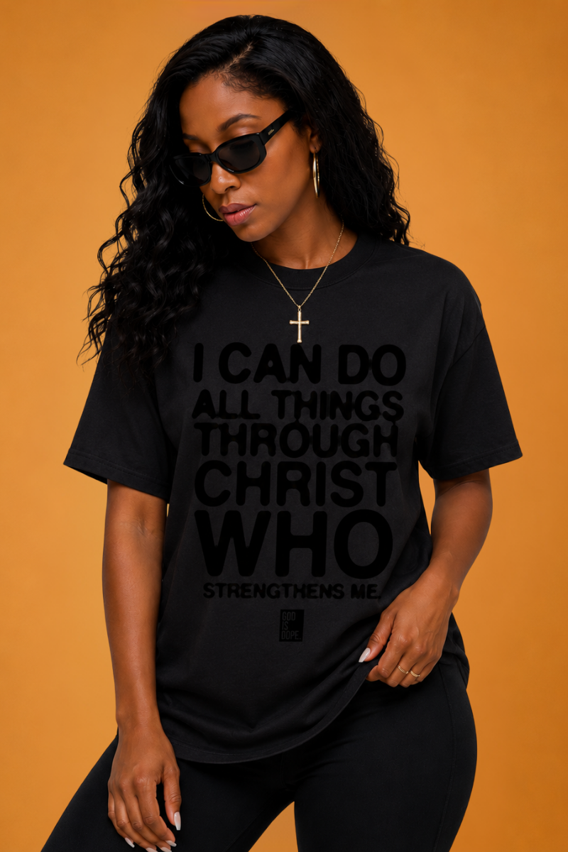 Through Christ Tee ( Black/ Black)