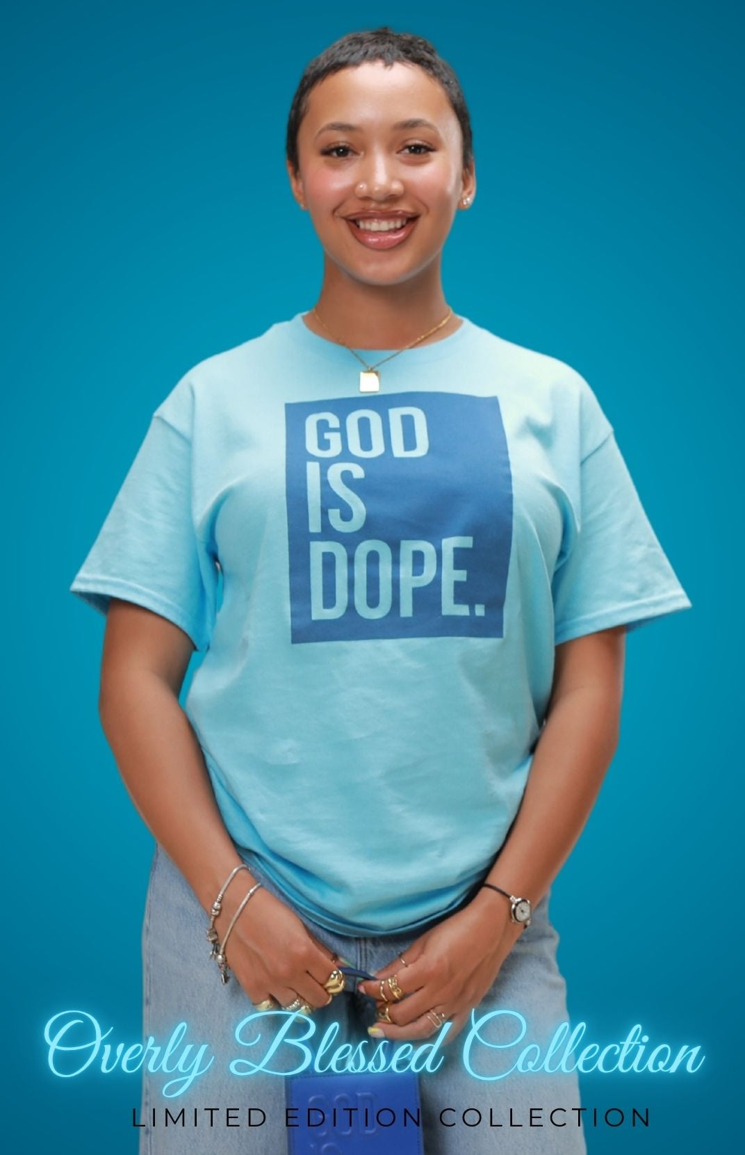 Classic Box Logo Tee ( Carolina Blue Tee/ Denim Blue)