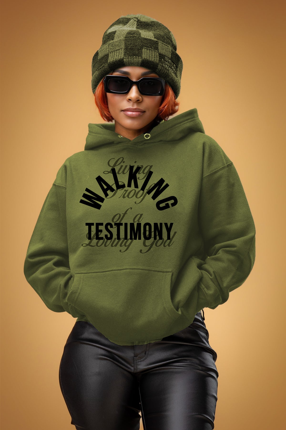 Walking Testimony Lightweight Hoodie Military Green/Black