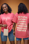 God Is Tee (Coral Silk/Natural)