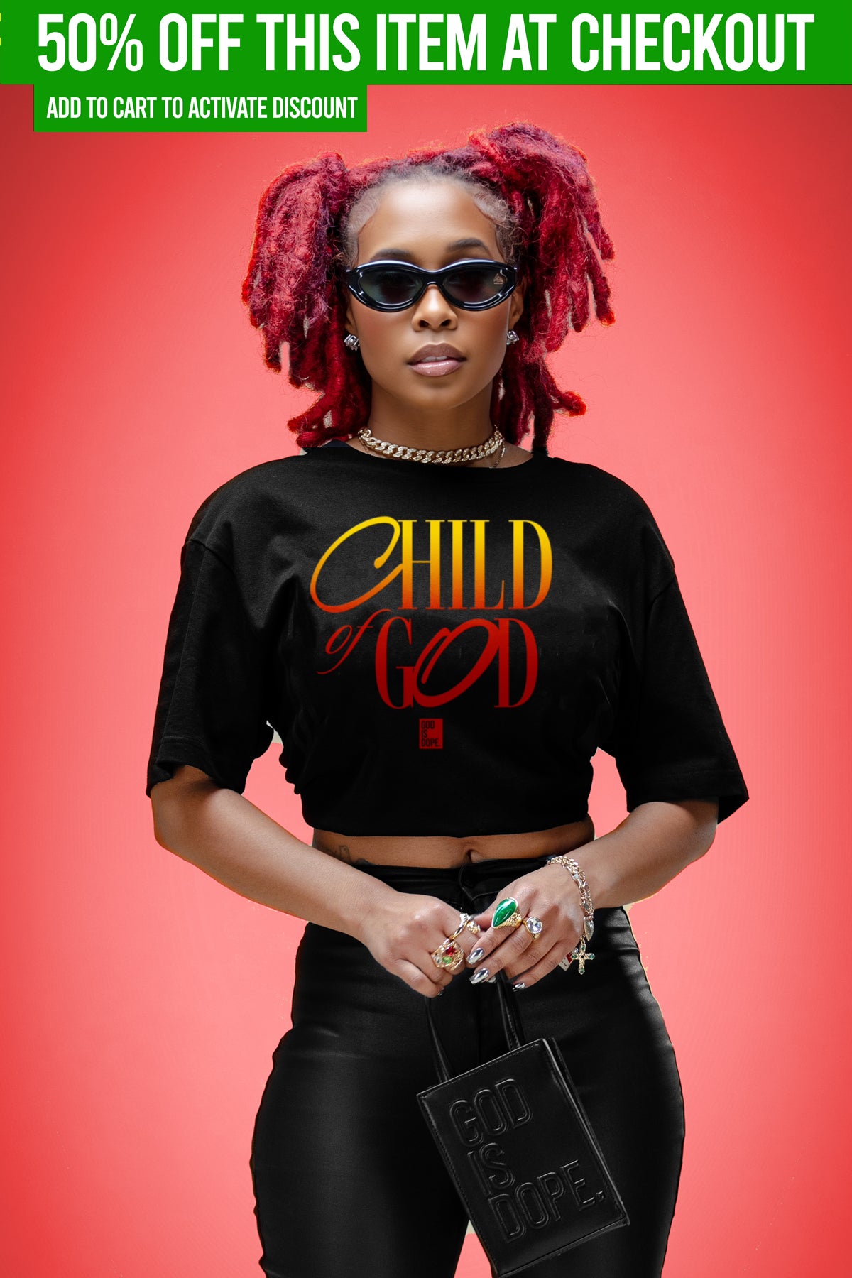 God Is Tee (Coral Silk/Natural)