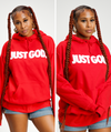 "JUST GOD" HOODIE (RED/WHITE)