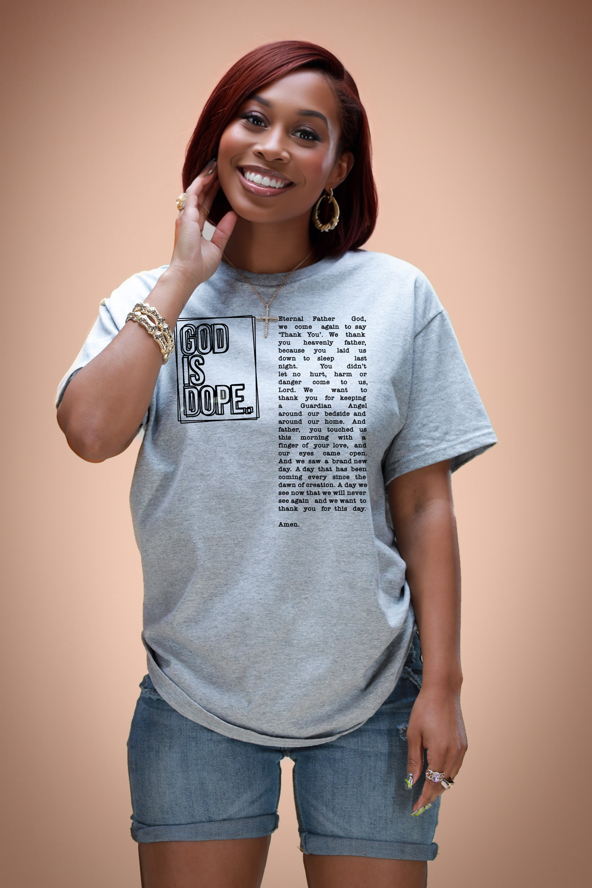 The G Is For God tee (Natural/Orange)