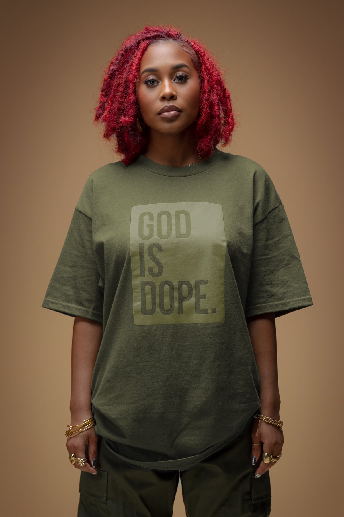 **3 T-Shirt Bundle** Monochromatic Box Logo (Military/Natural/Wine)