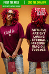 God Is Tee (Front+ Back) (Maroon/Natural)