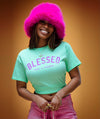 If Blessed Was a Person Tee (Mint/Purple)