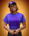 Lilac Tone on Tone Box Logo Tee