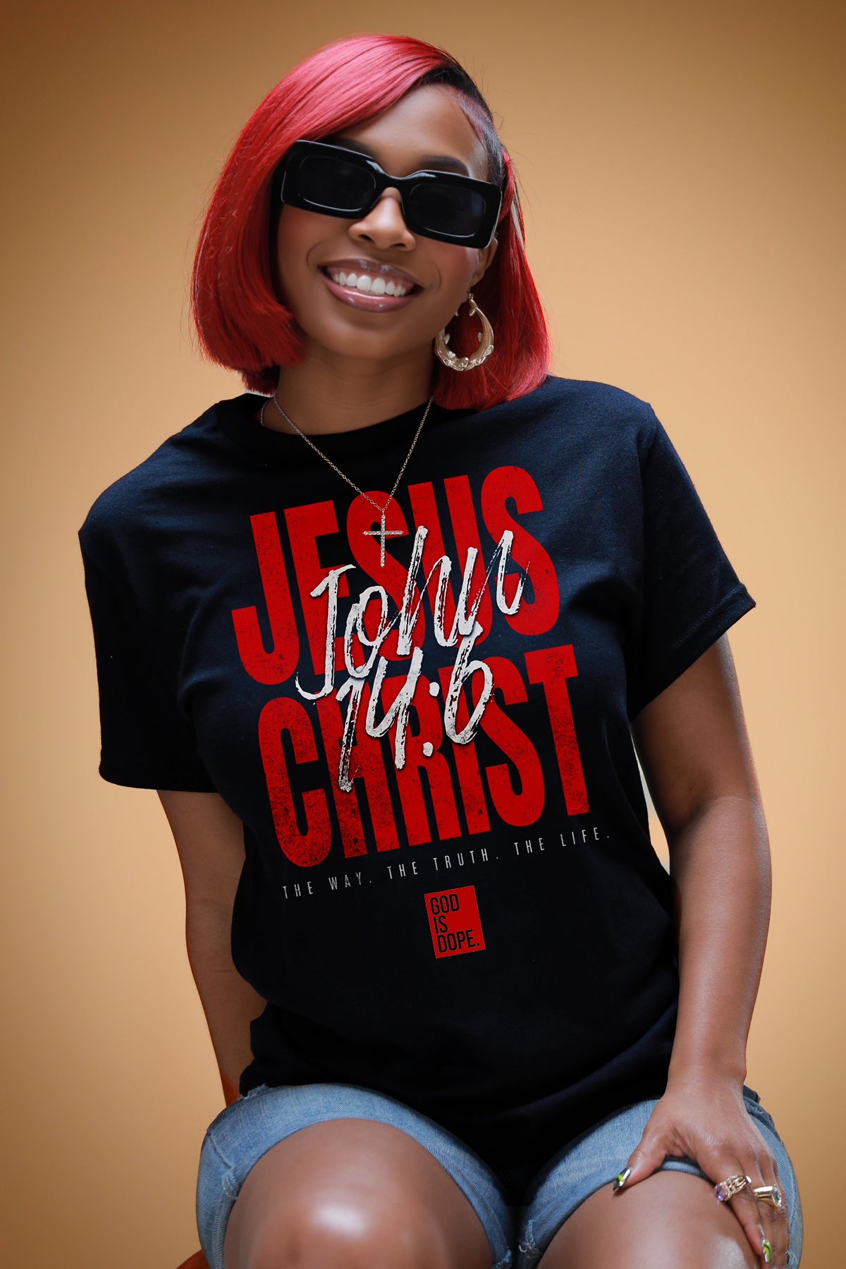 The Way. The Truth. The Life John 14:6 Tee (Black/Red)