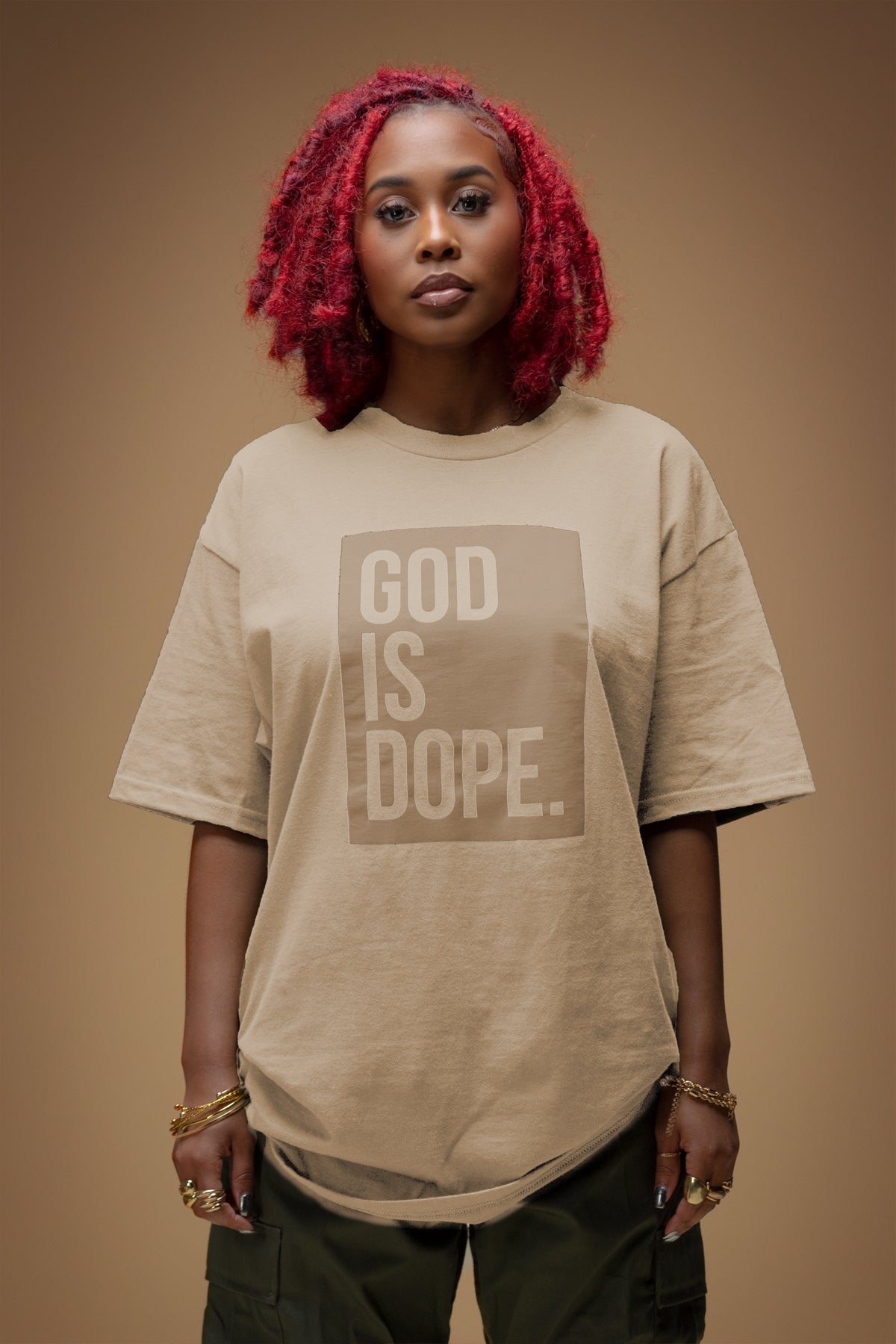 **3 T-Shirt Bundle** Monochromatic Box Logo (Military/Natural/Wine)