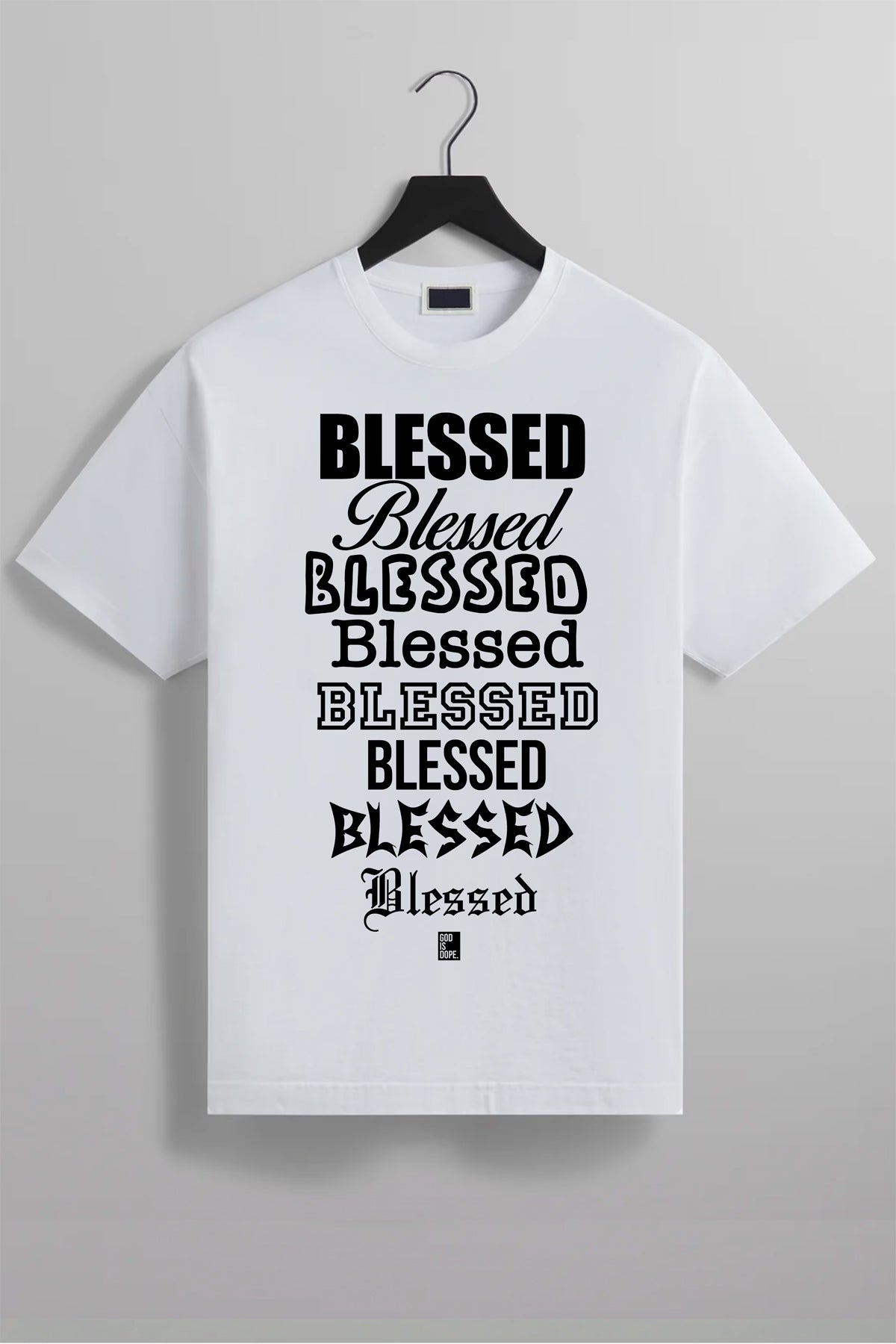 Overly Blessed Tee ( White/ Black)