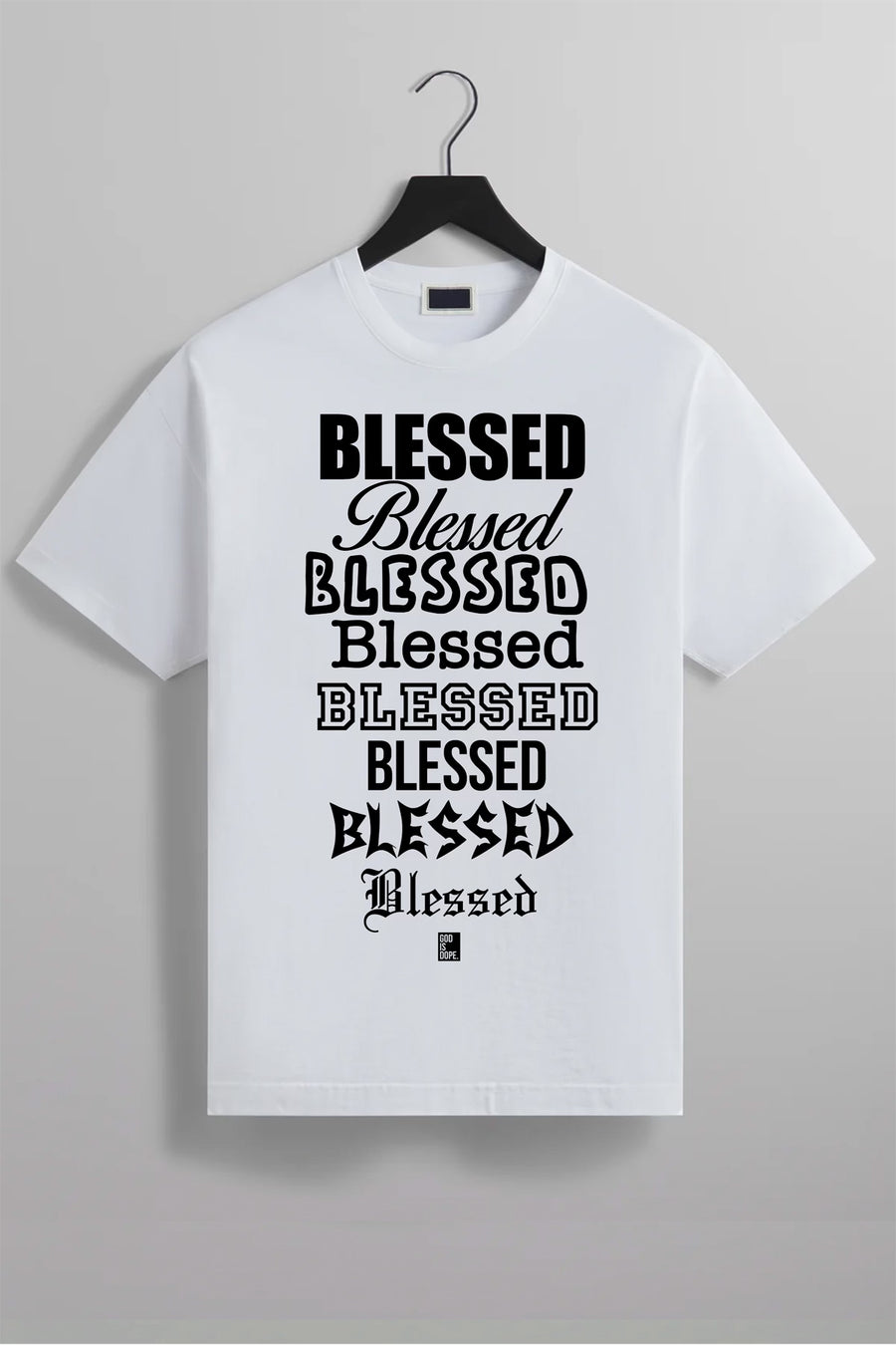 Overly Blessed Tee ( White/ Black)