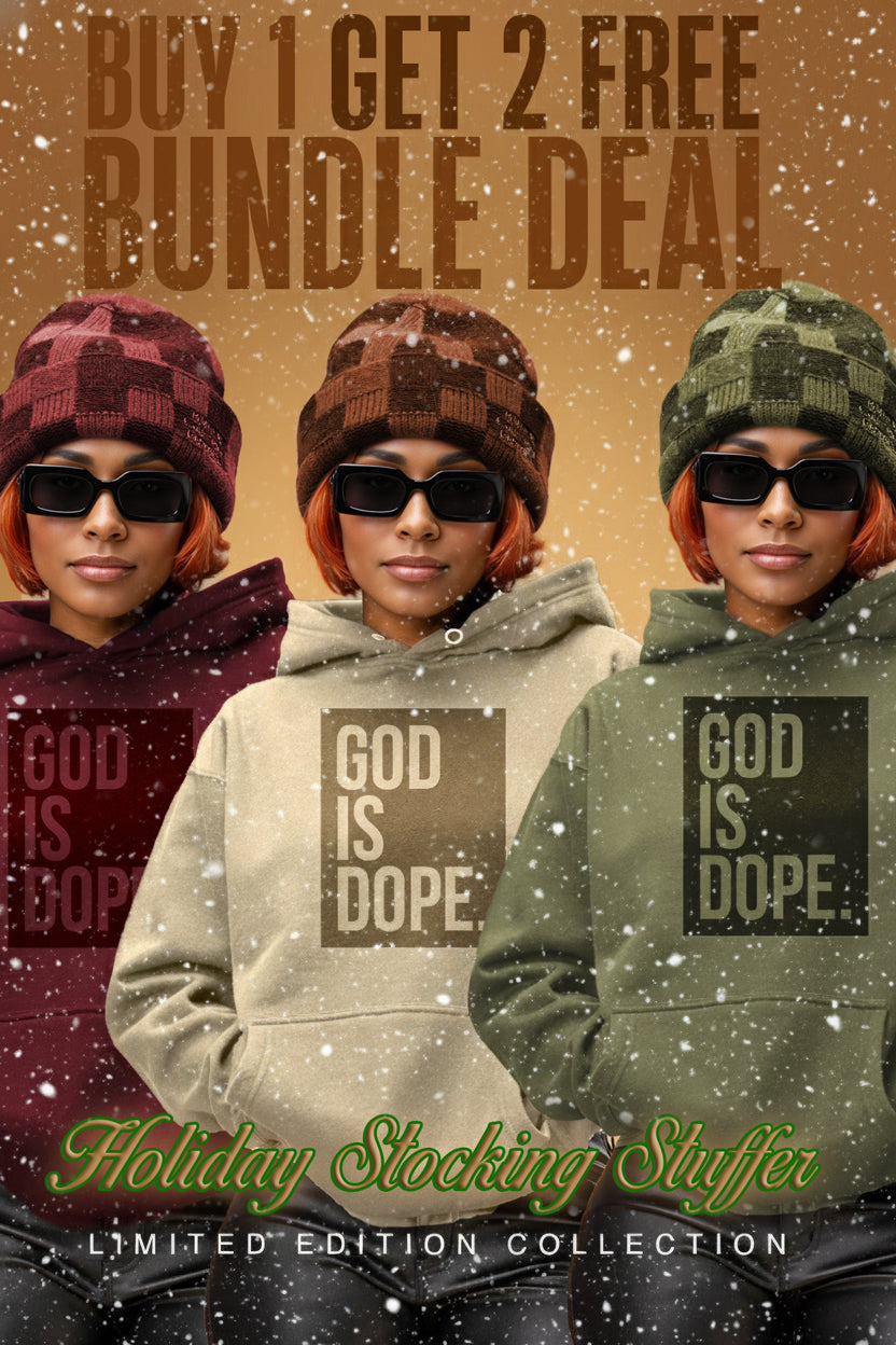 **3 Hoodie Bundle** Monochromatic Lightweight Box Logo (Military/Natural/Wine)