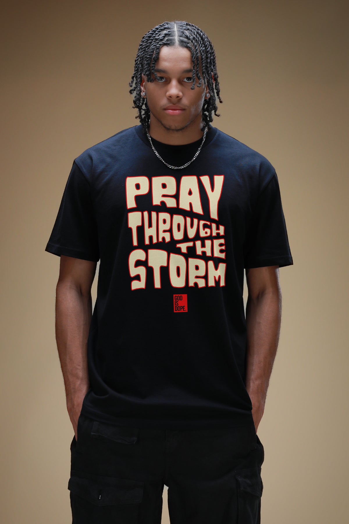 Pray Through The Storm (Black/Natural/Red)