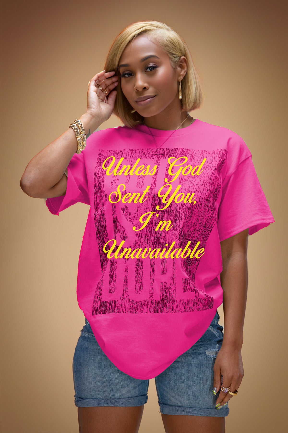 OVERSIZED BOX LOGO | UNLESS GOD SENT YOU TEE (HELICONIA/DAISY)