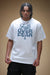 Faith Over Fear Distressed Print Tee (White/Denim)