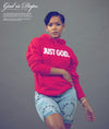 "JUST GOD" HOODIE (RED/WHITE)